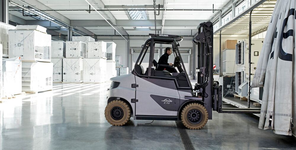 The air handling units are loaded inside the building, protected from the weather.